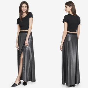 NWOT Express High Waist Metallic Maxi Skirt
